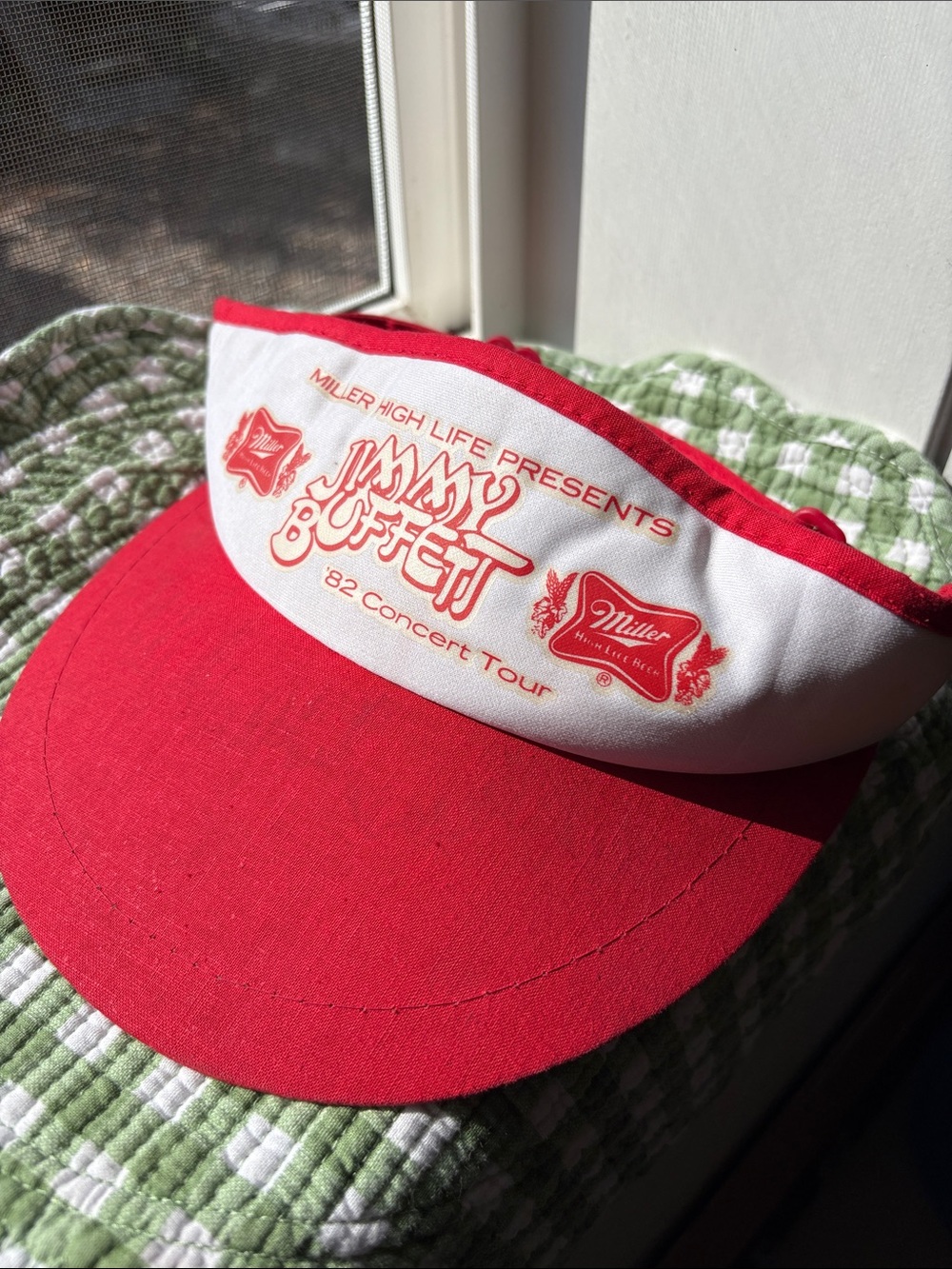 Miller High Life 1982 Jimmy Buffet concert tour Visor Hat vintage